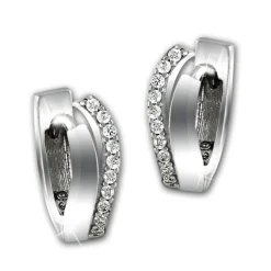 SilberDream Creole Doppel-Welle Zirkonia weiß 925 Sterling Silber Damen SDO4322W
