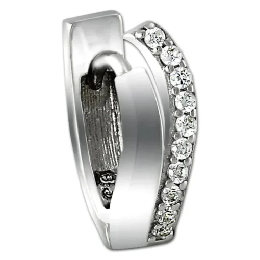 SilberDream Creole Doppel-Welle Zirkonia weiß 925 Sterling Silber Damen SDO4322W