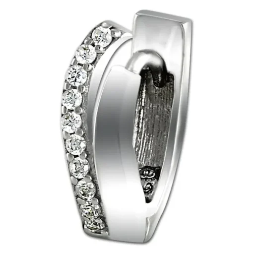 SilberDream Creole Doppel-Welle Zirkonia weiß 925 Sterling Silber Damen SDO4322W