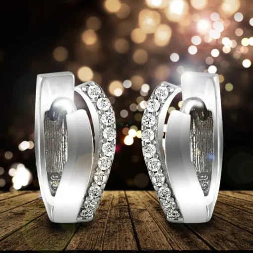 SilberDream Creole Doppel-Welle Zirkonia weiß 925 Sterling Silber Damen SDO4322W
