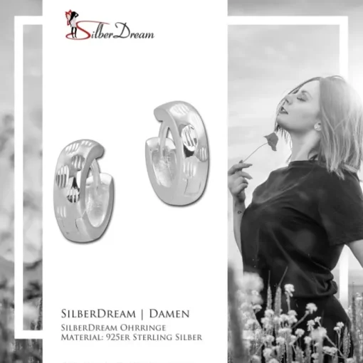 SilberDream Creole Dots 14mm 925 Sterling Silber Ohrring SDO4277J