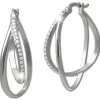 SilberDream Creole Double Zirkonia 925 Sterling Silber Damen Ohrringe SDO4451W