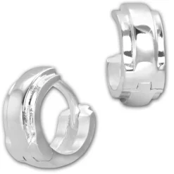 SilberDream Creole Double 12mm 925 Sterling Silber Ohrring SDO4281J