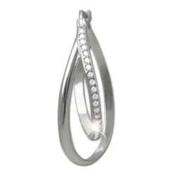 SilberDream Creole Double Zirkonia 925 Sterling Silber Damen Ohrringe SDO4451W