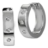 SilberDream Creole drei Zirkonia weiß 925 Sterling Silber Damen SDO4361W