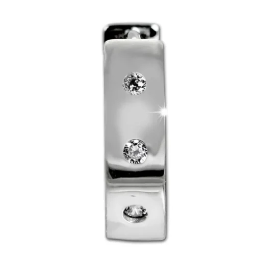 SilberDream Creole drei Zirkonia weiß 925 Sterling Silber Damen SDO4361W