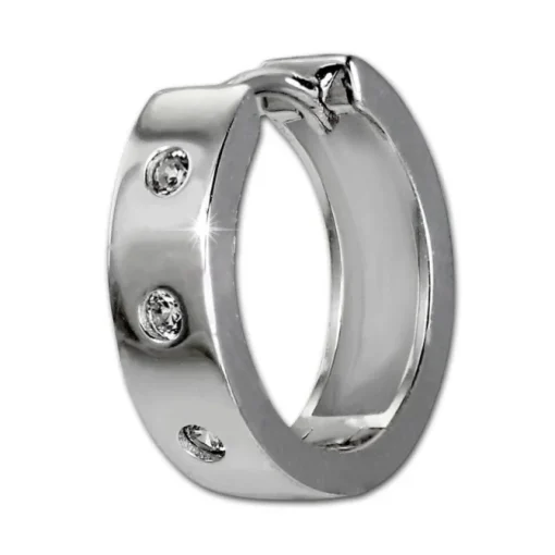 SilberDream Creole drei Zirkonia weiß 925 Sterling Silber Damen SDO4361W