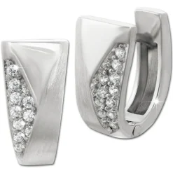 SilberDream Creole Dreiecke Zirkonia weiß 925 Sterling Silber Damen SDO4355W