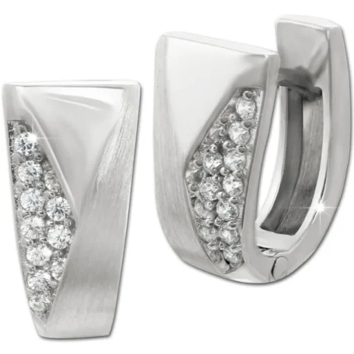 SilberDream Creole Dreiecke Zirkonia weiß 925 Sterling Silber Damen SDO4355W