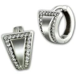 SilberDream Creole Dreieck Zirkonia weiß 925 Sterling Silber Damen SDO4333W