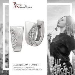SilberDream Creole Dreiecke Zirkonia weiß 925 Sterling Silber Damen SDO4355W