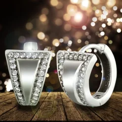 SilberDream Creole Dreieck Zirkonia weiß 925 Sterling Silber Damen SDO4333W