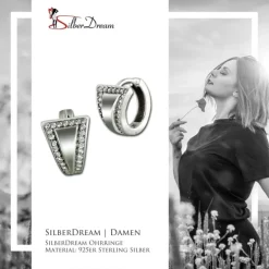 SilberDream Creole Dreieck Zirkonia weiß 925 Sterling Silber Damen SDO4333W