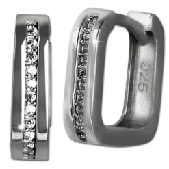 SilberDream Creole -eckig- Zirkonia weiß 925er Silber Damen SDO4363S