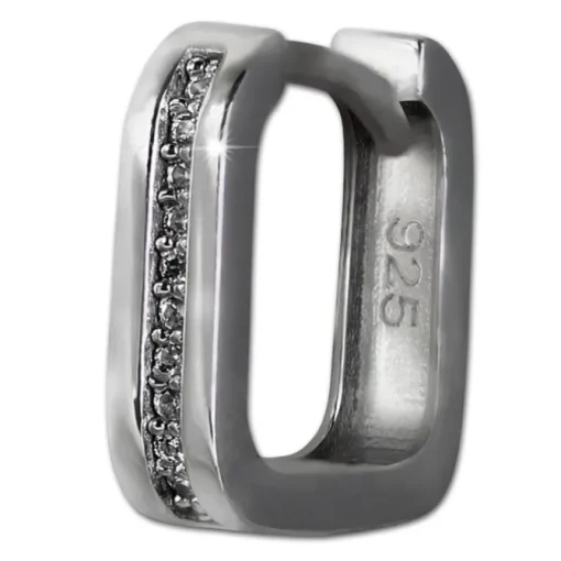 SilberDream Creole -eckig- Zirkonia weiß 925er Silber Damen SDO4363S