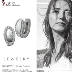 SilberDream Creole Elegance Zirkonia weiß 925 Sterling Silber Damen SDO4357W