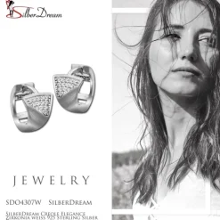 SilberDream Creole Elegance Zirkonia weiß 925 Sterling Silber Damen SDO4307W
