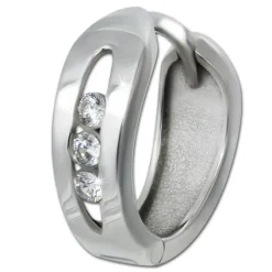 SilberDream Creole 3er Zirkonia weiß 925 Sterling Silber Damen SDO4411W