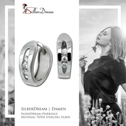 SilberDream Creole 3er Zirkonia weiß 925 Sterling Silber Damen SDO4411W