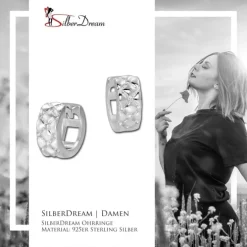SilberDream Creole Fancy Zirkonia weiß 925 Sterling Silber Damen SDO4265W