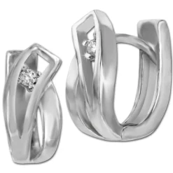 SilberDream Creole Fantasie Zirkonia weiß 925 Sterling Silber Damen SDO4359W