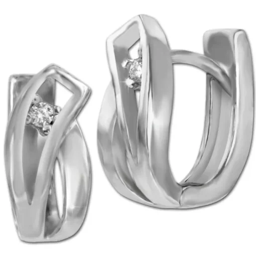 SilberDream Creole Fantasie Zirkonia weiß 925 Sterling Silber Damen SDO4359W