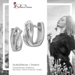 SilberDream Creole Fantasie Zirkonia weiß 925 Sterling Silber Damen SDO4359W