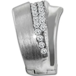 SilberDream Creole Fächer Zirkonia weiß 925 Sterling Silber Damen SDO4368W