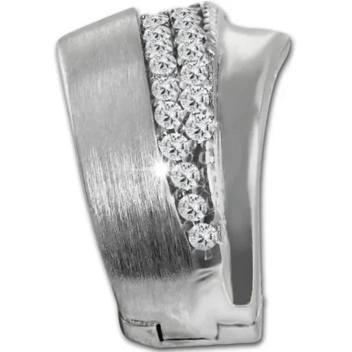 SilberDream Creole Fächer Zirkonia weiß 925 Sterling Silber Damen SDO4368W