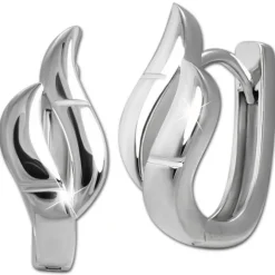 SilberDream Creole Flame 925 Sterling Silber Damen Ohrringe SDO4457J