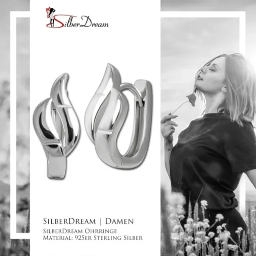 SilberDream Creole Flame 925 Sterling Silber Damen Ohrringe SDO4457J