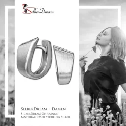 SilberDream Creole Fountain Zirkonia weiß 925 Sterling Silber Damen SDO4353W