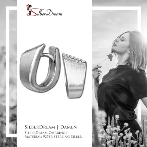 SilberDream Creole Fountain Zirkonia weiß 925 Sterling Silber Damen SDO4353W