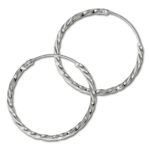 SilberDream Creole gedreht 30mm Ohrring 925 Silber SDO87123