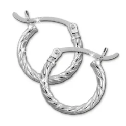 SilberDream Creole gedreht 15mm Damen Ohrring 925 Sterling Silber SDO0061J