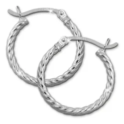 SilberDream Creole gedreht 20mm Damen Ohrring 925 Sterling Silber SDO0062J