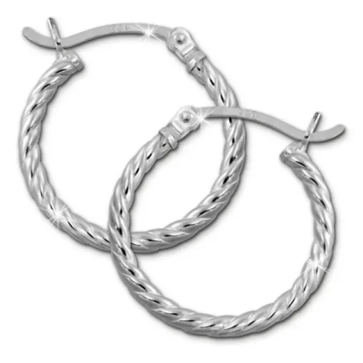 SilberDream Creole gedreht 20mm Damen Ohrring 925 Sterling Silber SDO0062J