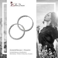 SilberDream Creole gedreht 30mm Ohrring 925 Silber SDO87123