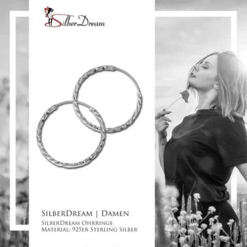 SilberDream Creole gedreht 30mm Ohrring 925 Silber SDO87123