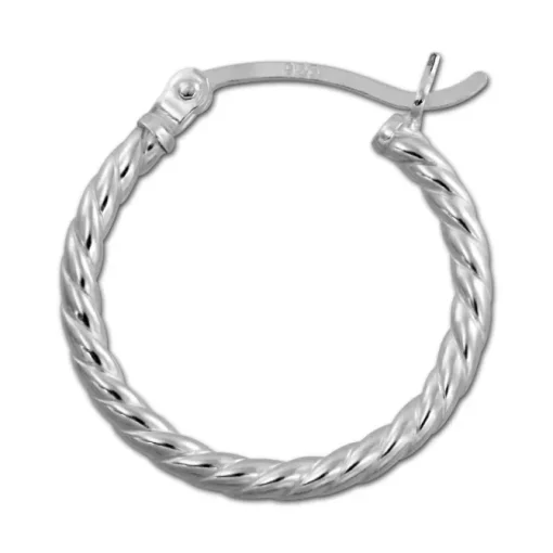 SilberDream Creole gedreht 20mm Damen Ohrring 925 Sterling Silber SDO0062J
