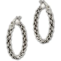SilberDream Creole Geflecht 925 Sterling Silber Damen Ohrring SDO67312