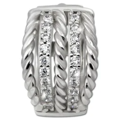 SilberDream Creole Geflecht Zirkonia weiß 925 Sterling Silber Damen SDO4412W