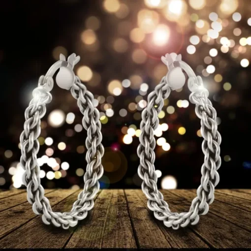 SilberDream Creole Geflecht 925 Sterling Silber Damen Ohrring SDO67312