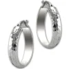 SilberDream Creole gehämmert 2,5cm 925 Sterling Silber Damen Ohrring SDO67282
