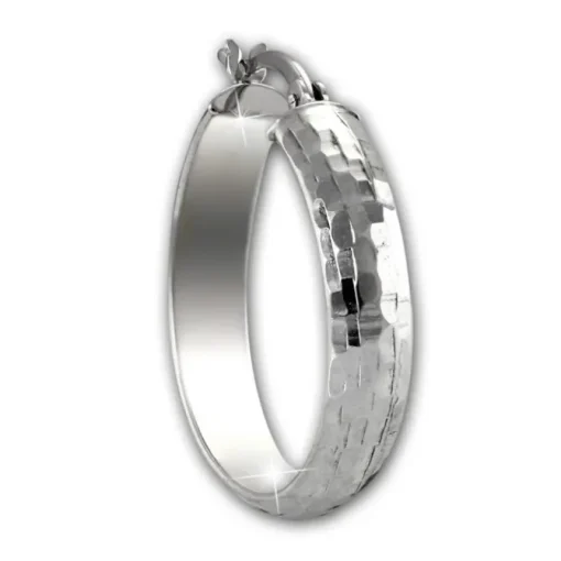 SilberDream Creole gehämmert 2,5cm 925 Sterling Silber Damen Ohrring SDO67282
