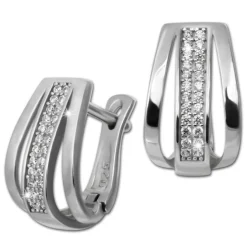 SilberDream Creole Glamour Zirkonia weiß 925 Sterling Silber Damen SDO4413W