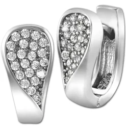 SilberDream Creole Glamour Zirkonia weiß 925 Sterling Silber Damen SDO4327W