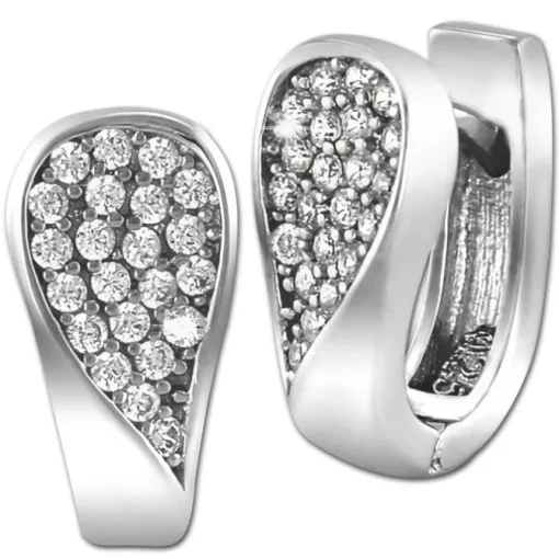 SilberDream Creole Glamour Zirkonia weiß 925 Sterling Silber Damen SDO4327W