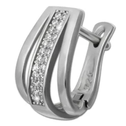 SilberDream Creole Glamour Zirkonia weiß 925 Sterling Silber Damen SDO4413W