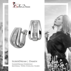 SilberDream Creole Glamour Zirkonia weiß 925 Sterling Silber Damen SDO4413W